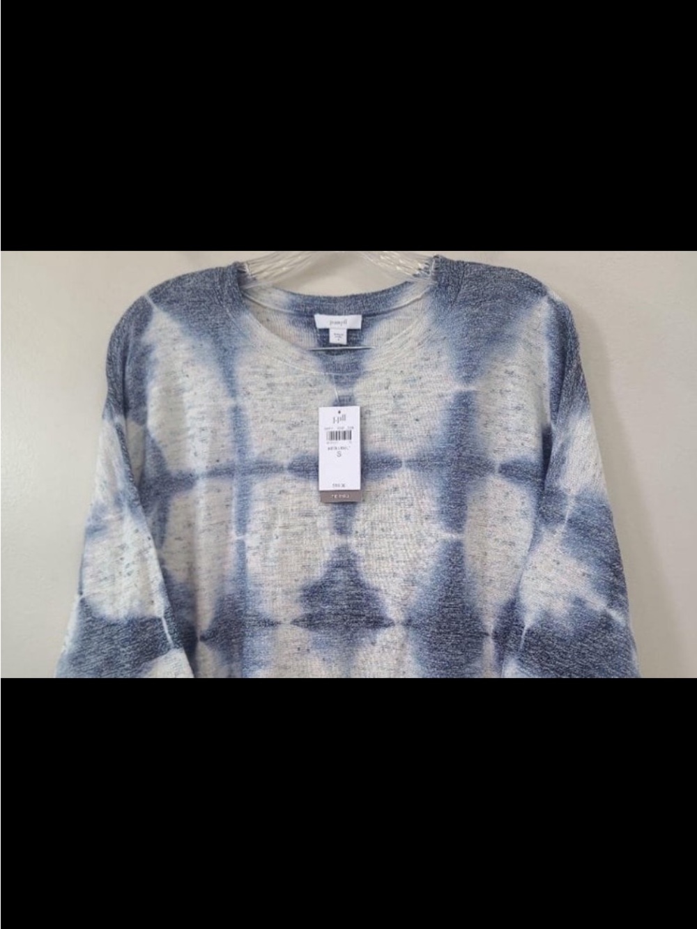 J. Jill Blue and White Tie-Dye Pullover Sweater
